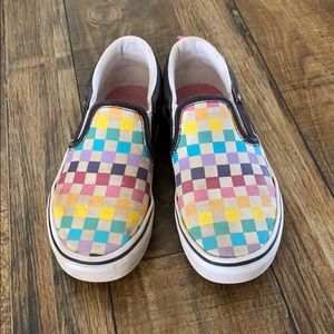 Rainbow Vans slip ons
